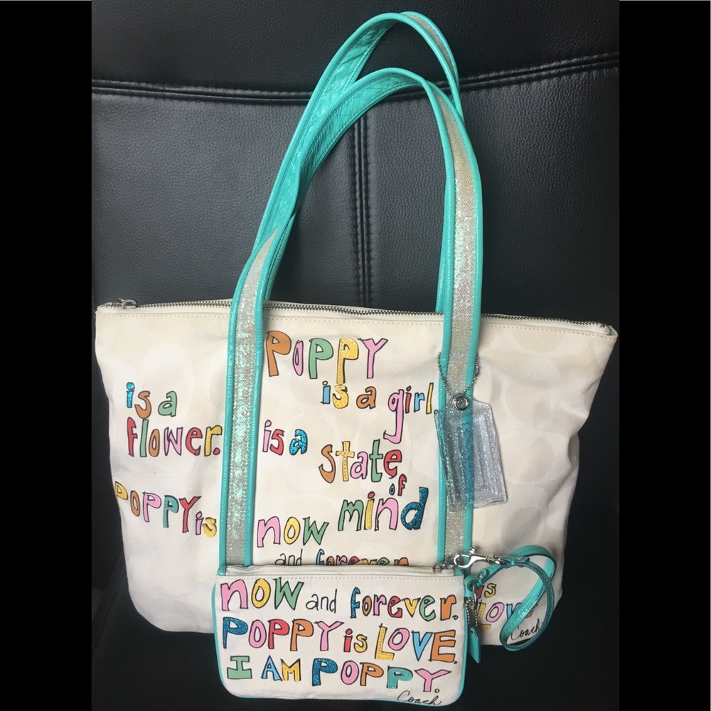Coach Poppy Signature Glam Tote 14986 and …